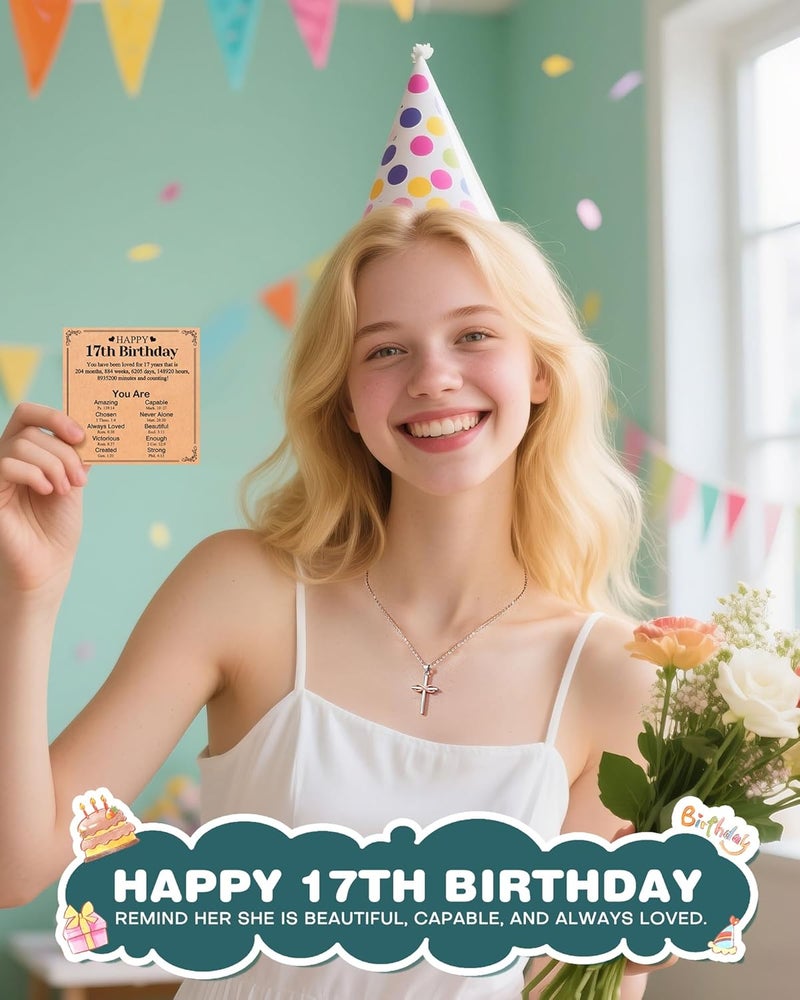 UPROMI Happy 10th/11th/12th/13th/14th/15th/16th/17th/18th/21st Birthday Gifts for Girls Her, Cross Necklace Birthday Gift Ideas - Image 5